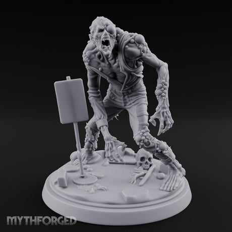 Tumour Covered Lurching Zombie Mutant Miniature for Dungeons and Dragons, Pathfinder or other TTRPGs