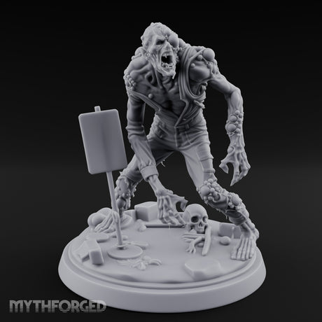 Tumour Covered Lurching Zombie Mutant Miniature for Dungeons and Dragons, Pathfinder or other TTRPGs
