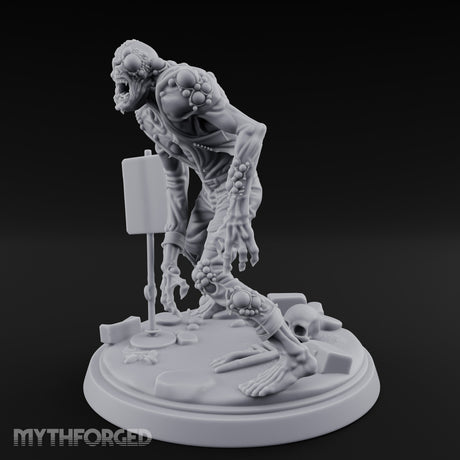 Tumour Covered Lurching Zombie Mutant Miniature for Dungeons and Dragons, Pathfinder or other TTRPGs