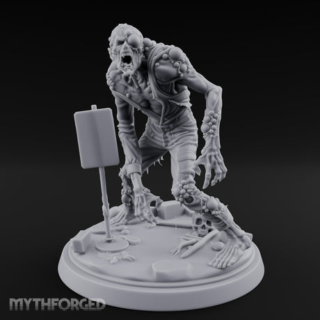 Tumour Covered Lurching Zombie Mutant Miniature for Dungeons and Dragons, Pathfinder or other TTRPGs
