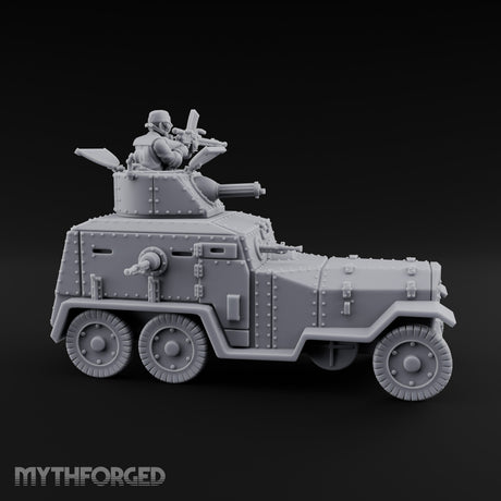 Turret Gunning Armoured Scout Car Miniature for Dungeons and Dragons, Pathfinder or other TTRPGs