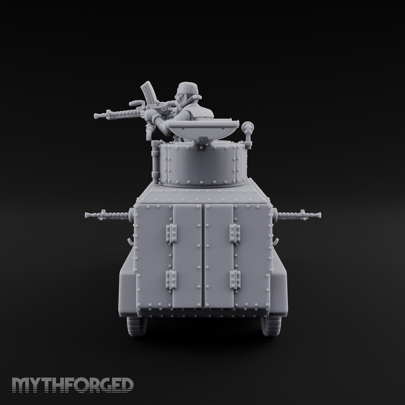 Turret Gunning Armoured Scout Car Miniature for Dungeons and Dragons, Pathfinder or other TTRPGs