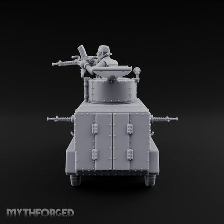 Turret Gunning Armoured Scout Car Miniature for Dungeons and Dragons, Pathfinder or other TTRPGs