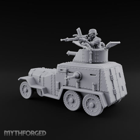 Turret Gunning Armoured Scout Car Miniature for Dungeons and Dragons, Pathfinder or other TTRPGs