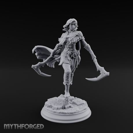 Twin Axes Spreading Human Warrior — 32mm