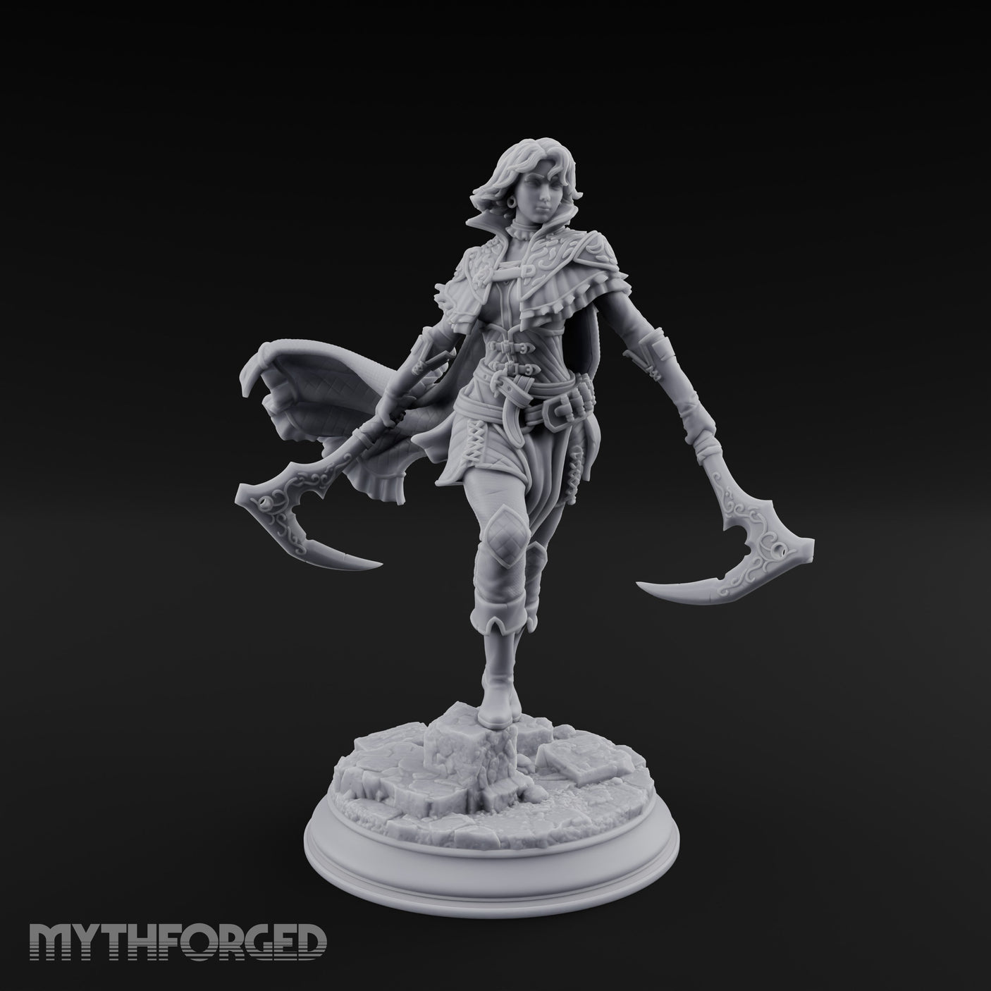 Twin Axes Spreading Human Warrior — 75mm