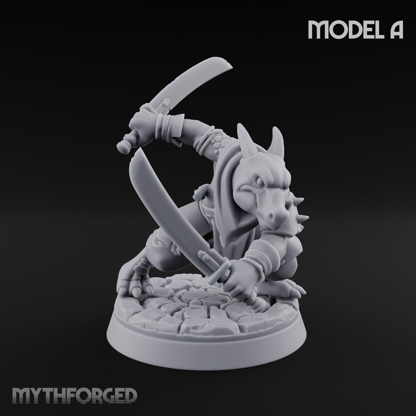 Twin Blade Slashing Kobold Assassin A Miniature for Dungeons and Dragons, Pathfinder or other TTRPGs
