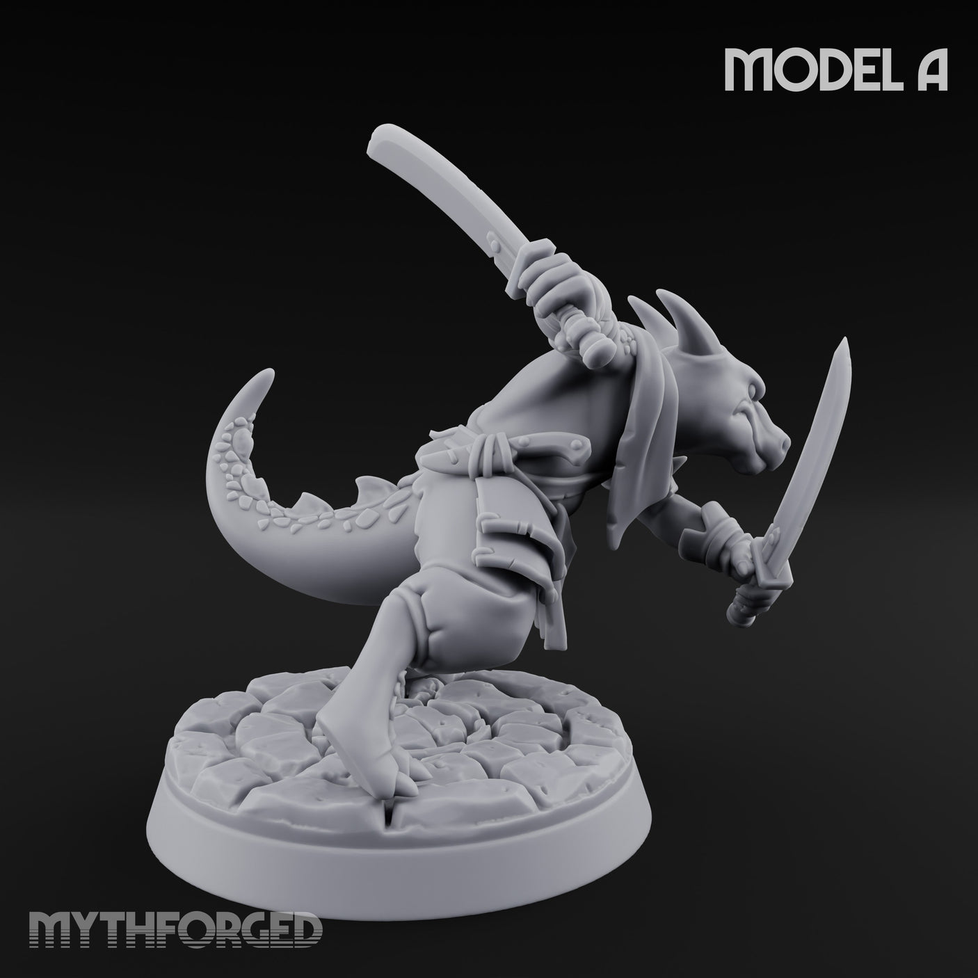 Twin Blade Slashing Kobold Assassin A Miniature for Dungeons and Dragons, Pathfinder or other TTRPGs