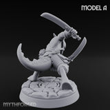 Twin Blade Slashing Kobold Assassin A Miniature for Dungeons and Dragons, Pathfinder or other TTRPGs