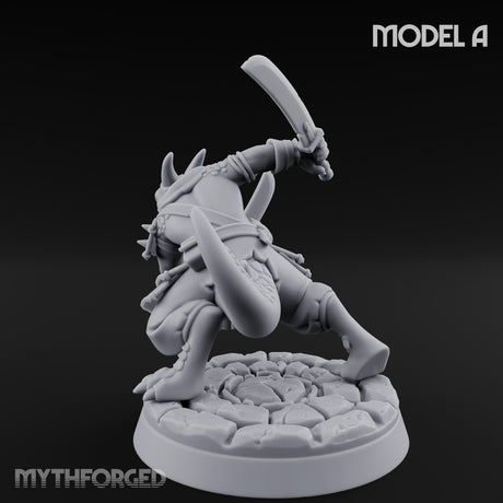 Twin Blade Slashing Kobold Assassin A Miniature for Dungeons and Dragons, Pathfinder or other TTRPGs