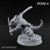 Twin Blade Slashing Kobold Assassin A Miniature for Dungeons and Dragons, Pathfinder or other TTRPGs