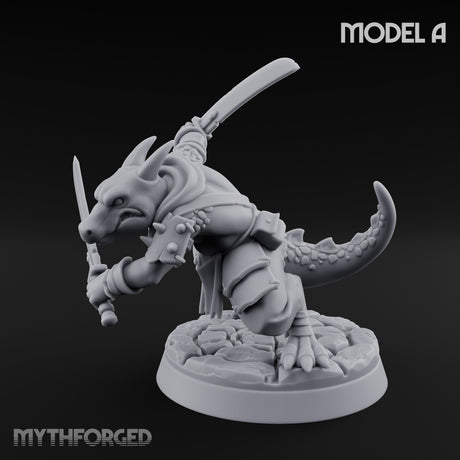 Twin Blade Slashing Kobold Assassin A Miniature for Dungeons and Dragons, Pathfinder or other TTRPGs