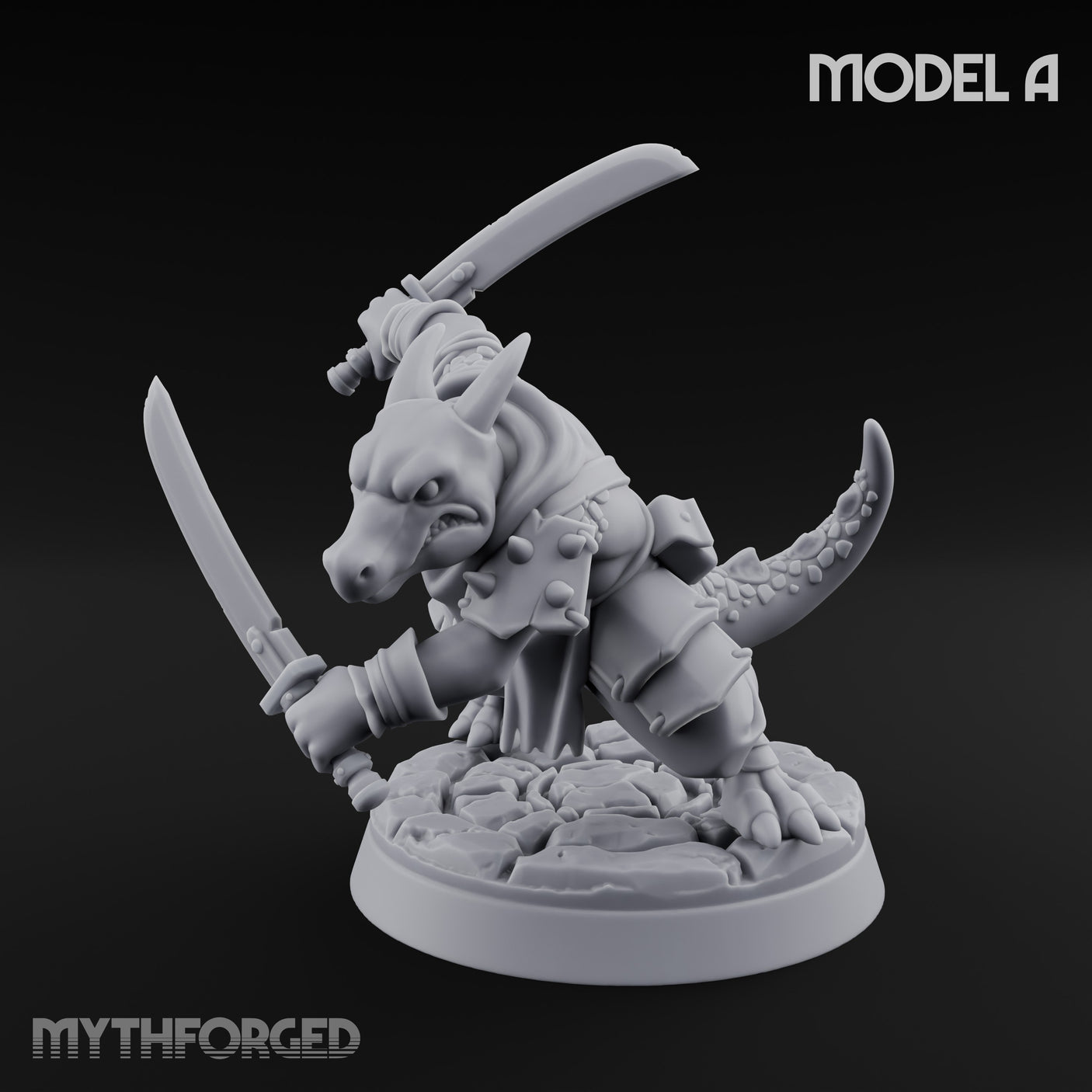Twin Blade Slashing Kobold Assassin A Miniature for Dungeons and Dragons, Pathfinder or other TTRPGs
