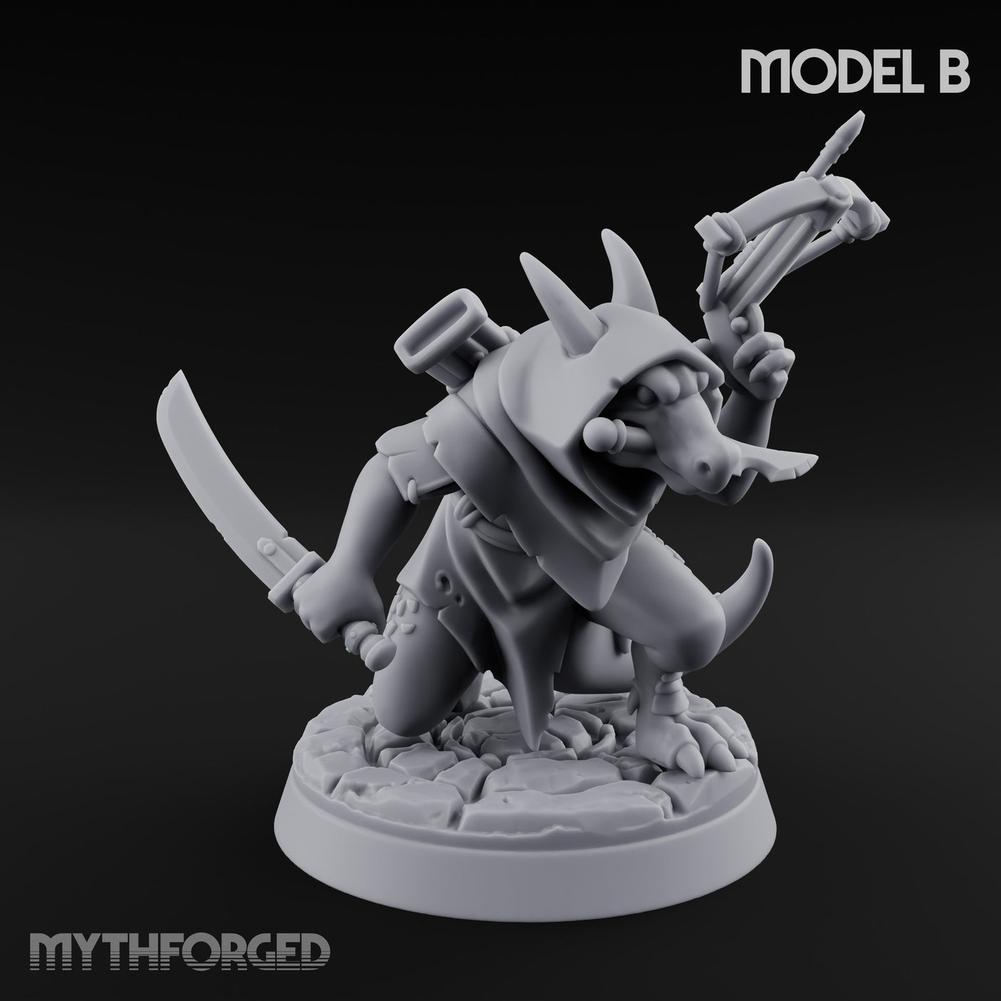 Twin Blade Slashing Kobold Assassin B Miniature for Dungeons and Dragons, Pathfinder or other TTRPGs