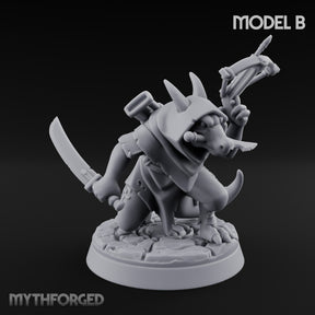 Twin Blade Slashing Kobold Assassin B Miniature for Dungeons and Dragons, Pathfinder or other TTRPGs
