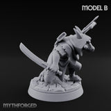 Twin Blade Slashing Kobold Assassin B Miniature for Dungeons and Dragons, Pathfinder or other TTRPGs