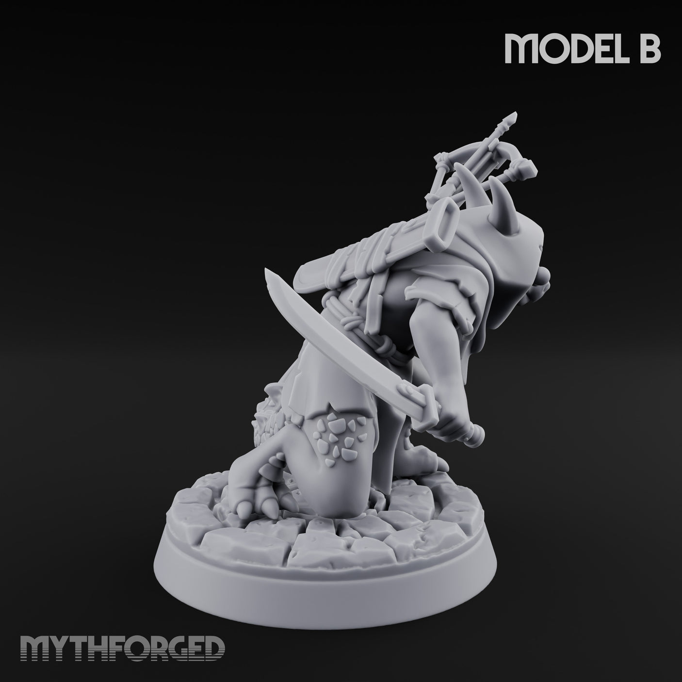 Twin Blade Slashing Kobold Assassin B Miniature for Dungeons and Dragons, Pathfinder or other TTRPGs