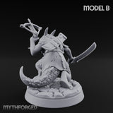 Twin Blade Slashing Kobold Assassin B Miniature for Dungeons and Dragons, Pathfinder or other TTRPGs