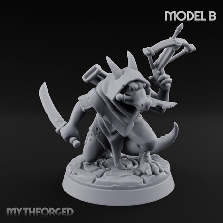 Twin Blade Slashing Kobold Assassin B Miniature for Dungeons and Dragons, Pathfinder or other TTRPGs