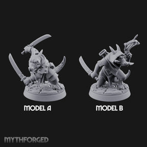 Twin Blade Slashing Kobold Assassins Miniature for Dungeons and Dragons, Pathfinder or other TTRPGs