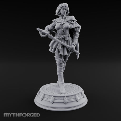 Twin Blade Striding Human Duelist Miniature for Dungeons and Dragons, Pathfinder or other TTRPGs