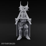 Twin Blades Crossed Human Knight Miniature for Dungeons and Dragons, Pathfinder or other TTRPGs