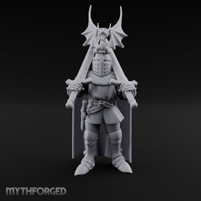 Twin Blades Crossed Human Knight Miniature for Dungeons and Dragons, Pathfinder or other TTRPGs
