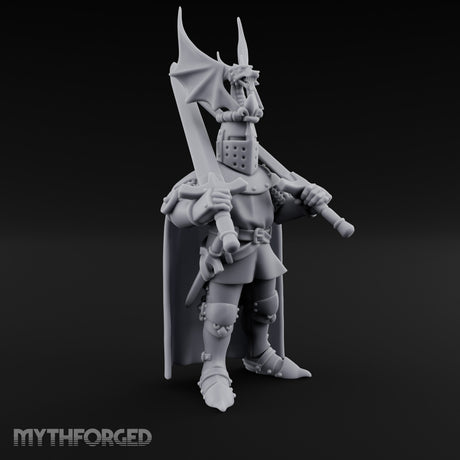 Twin Blades Crossed Human Knight Miniature for Dungeons and Dragons, Pathfinder or other TTRPGs