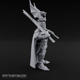 Twin Blades Crossed Human Knight Miniature for Dungeons and Dragons, Pathfinder or other TTRPGs