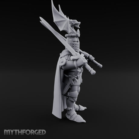Twin Blades Crossed Human Knight Miniature for Dungeons and Dragons, Pathfinder or other TTRPGs