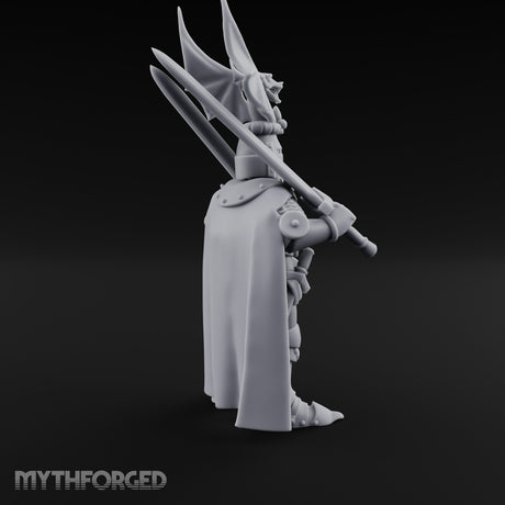 Twin Blades Crossed Human Knight Miniature for Dungeons and Dragons, Pathfinder or other TTRPGs