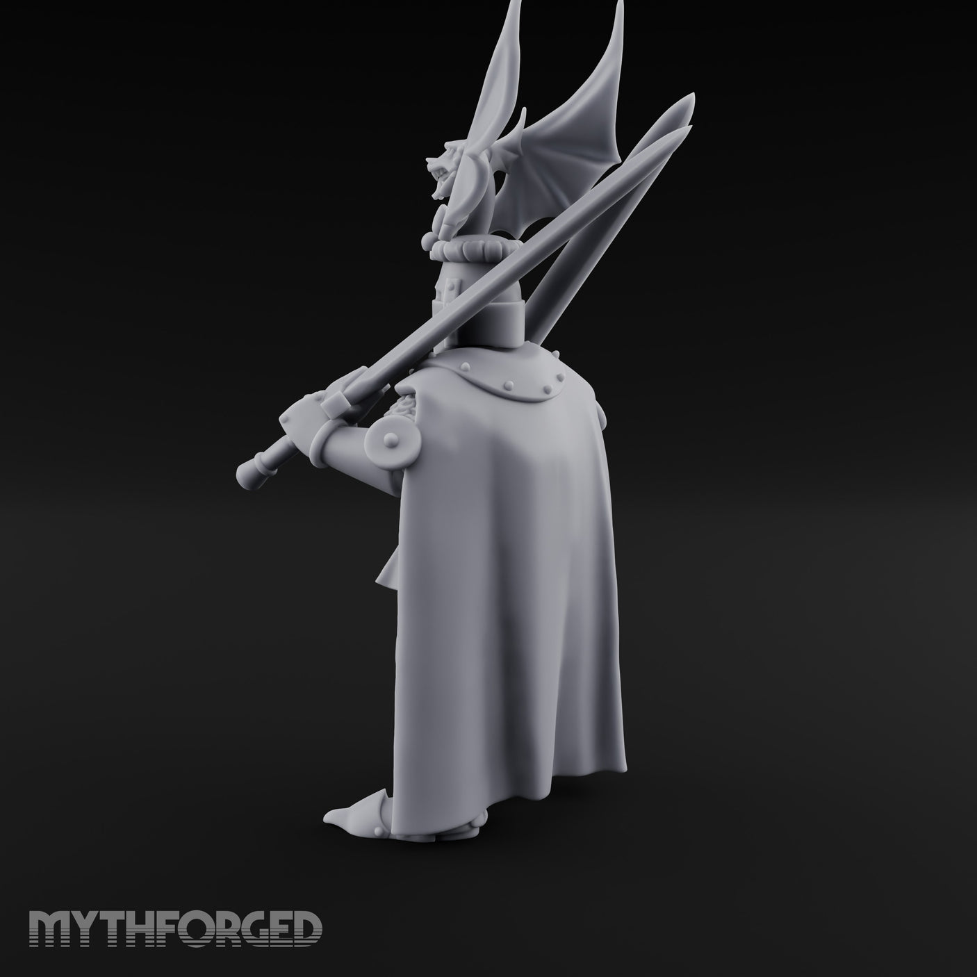 Twin Blades Crossed Human Knight Miniature for Dungeons and Dragons, Pathfinder or other TTRPGs