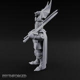 Twin Blades Crossed Human Knight Miniature for Dungeons and Dragons, Pathfinder or other TTRPGs
