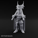 Twin Blades Crossed Human Knight Miniature for Dungeons and Dragons, Pathfinder or other TTRPGs