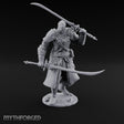 Twin Blades Crossed Striding Human Warrior Miniature for Dungeons and Dragons, Pathfinder or other TTRPGs
