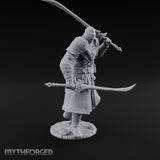 Twin Blades Crossed Striding Human Warrior Miniature for Dungeons and Dragons, Pathfinder or other TTRPGs