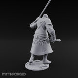Twin Blades Crossed Striding Human Warrior Miniature for Dungeons and Dragons, Pathfinder or other TTRPGs