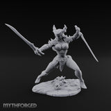 Twin Blades Crossing Human Warrior Miniature for Dungeons and Dragons, Pathfinder or other TTRPGs