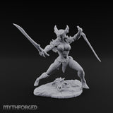 Twin Blades Crossing Human Warrior Miniature for Dungeons and Dragons, Pathfinder or other TTRPGs