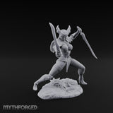 Twin Blades Crossing Human Warrior Miniature for Dungeons and Dragons, Pathfinder or other TTRPGs