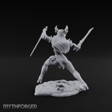 Twin Blades Crossing Human Warrior Miniature for Dungeons and Dragons, Pathfinder or other TTRPGs