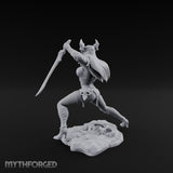 Twin Blades Crossing Human Warrior Miniature for Dungeons and Dragons, Pathfinder or other TTRPGs