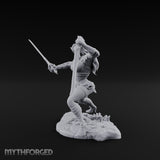 Twin Blades Crossing Human Warrior Miniature for Dungeons and Dragons, Pathfinder or other TTRPGs