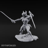 Twin Blades Crossing Human Warrior Miniature for Dungeons and Dragons, Pathfinder or other TTRPGs