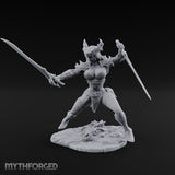 Twin Blades Crossing Human Warrior Miniature for Dungeons and Dragons, Pathfinder or other TTRPGs