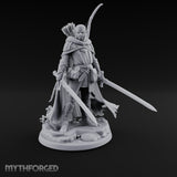 Twin Blades Lowered Elf Ranger Miniature for Dungeons and Dragons, Pathfinder or other TTRPGs