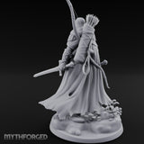 Twin Blades Lowered Elf Ranger Miniature for Dungeons and Dragons, Pathfinder or other TTRPGs