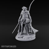 Twin Blades Lowered Elf Ranger Miniature for Dungeons and Dragons, Pathfinder or other TTRPGs
