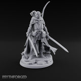 Twin Blades Lowered Elf Ranger Miniature for Dungeons and Dragons, Pathfinder or other TTRPGs