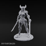 Twin Blades Ready Human Warrior Miniature for Dungeons and Dragons, Pathfinder or other TTRPGs